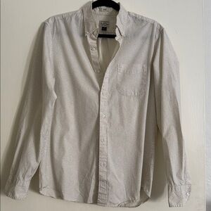 J. Crew Men's Cream Patterned Button Down Shirt